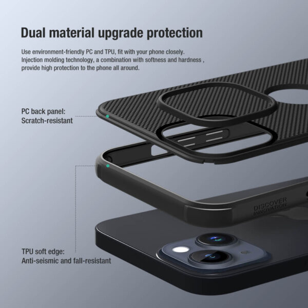 Futrola Nillkin Super Frost Pro za iPhone 15 (6.1) crna (logo cut) - Image 4