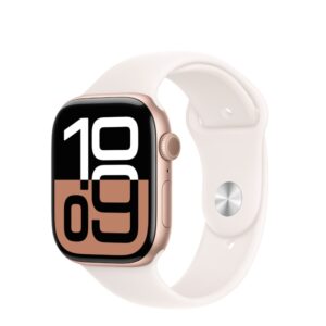 APPLE WATCH S10 GPS 42MM ROSE GOLD ALU CASE/LIGHT BLUSH SPORT BAND - S/M MWWH3QV/A