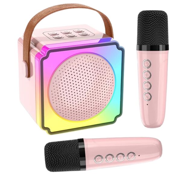KARAOKE/ZVUČNIK BT SA 2 MIKROFONA P8 ROZE