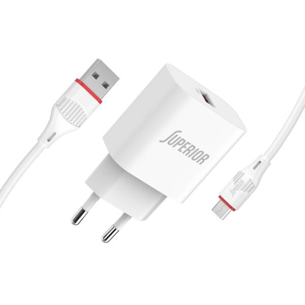 Kucni punjac Comicell Superior CO-BA21A Fast QC3.0 18W 3A Micro USB beli - Image 2